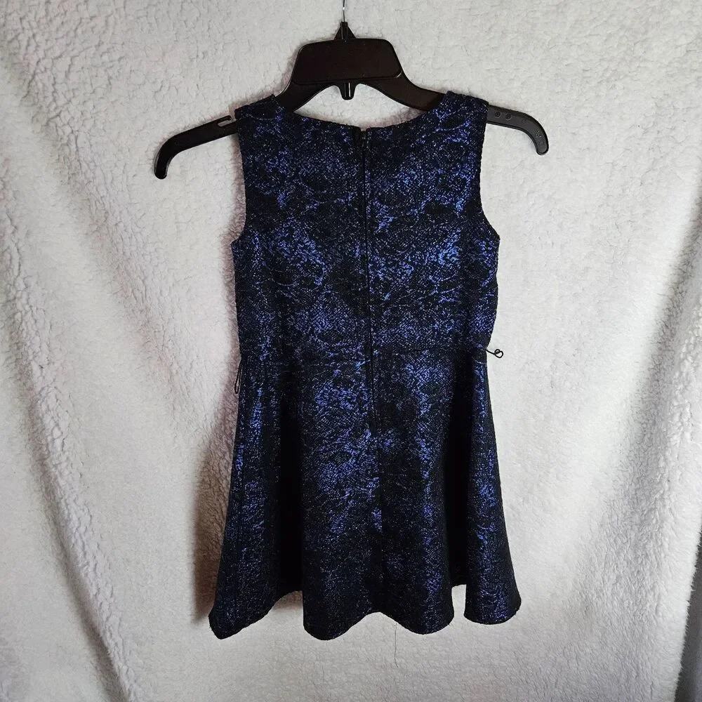 PLACE Shiny Blue and Black Dress Size 6/7